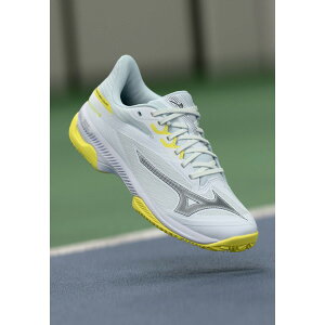 ~Ym fB[X tBbglX X|[c WAVE EXCEED COURT - Padel shoes - white/black sand/lemon tonic
