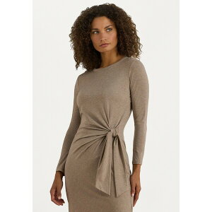 �����t���[���� ���f�B�[�X �����s�[�X �g�b�v�X TIE FRONT STRETCH JERSEY MIDI DRESS - Jersey dress - adirondack heather