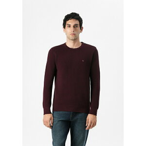 �g�~�[ �q���t�B�K�[ �����Y �j�b�g&�Z�[�^�[ �A�E�^�[ STRUCTURE CREW NECK - Jumper - deep burgundy