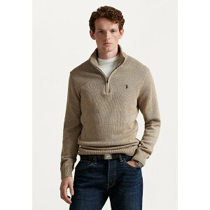 t[ Y jbg&Z[^[ AE^[ COTTON QUARTER-ZIP JUMPER - Jumper - bronze melange