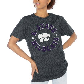 ゲームデイ レディース Tシャツ トップス Kansas State Wildcats Gameday Couture Women's Victory Lap Leopard Standard Fit TShirt Charcoal