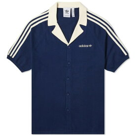 アディダス メンズ シャツ トップス Adidas Knitted T-shirt Blue