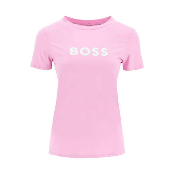 ヒューゴボス レディース Tシャツ トップス Logo Print T-shirt OPEN PINK (Pink) | asty