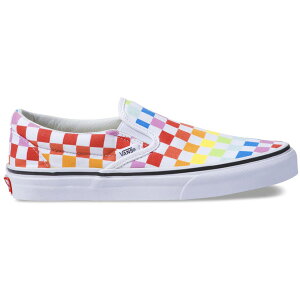 Vans �o���Y �����Y �X�j�[�J�[ �yVans Classic Slip-On Rainbow Checkerboard�z �T�C�Y US_5(23.0cm) Rainbow/White/Multi-Color