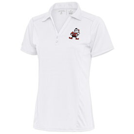 アンティグア レディース ポロシャツ トップス Cleveland Browns Antigua Women's Throwback Logo Tribute Polo White