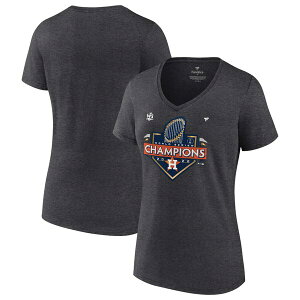 t@ieBNX fB[X TVc gbvX Houston Astros Fanatics Branded Women's 2022 World Series Champions Locker Room Plus Size VNeck TShirt Heather Charcoal