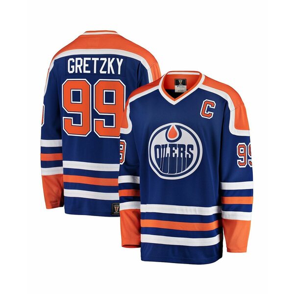 ファナティクス メンズ パーカー・スウェットシャツ アウター Men's Branded Wayne Gretzky Blue Edmonton Oilers Premier Breakaway Retired Player Jersey Blue