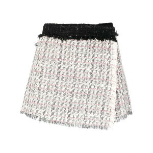 �G���G�X�W�C�G�� ���f�B�[�X �J�W���A���p���c �{�g���X Wrap-front tweed skorts Grey