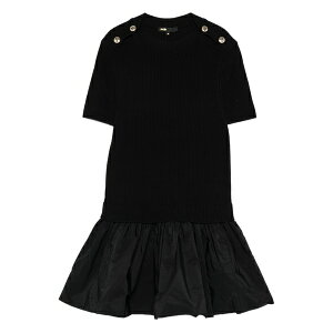 �}�[�W�� ���f�B�[�X �����s�[�X �g�b�v�X Bubble-hem short-sleeve mini dress Black