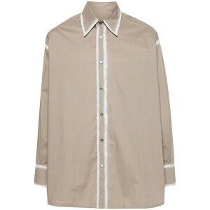 �}���^���}���W�F�� �����Y �V���c �g�b�v�X Contrasting-trim poplin shirt Brown
