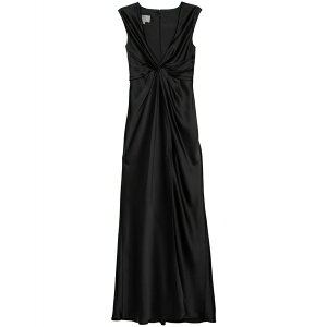 �A���T�[�� ���f�B�[�X �����s�[�X �g�b�v�X Fluid twisted draped dress Black
