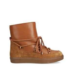 �A���n�X ���f�B�[�X �u�[�c �V���[�Y Leather rope-laced snow boots Brown