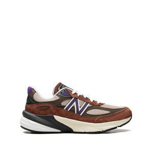 �j���[�o�����X �����Y �X�j�[�J�[ �V���[�Y 990v6 made in usa - rich oak/cosmic grape sneakers Brown
