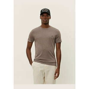  hD Y T_ V[Y NORREGAARD CONTRAST - Basic T-shirt - cub melange