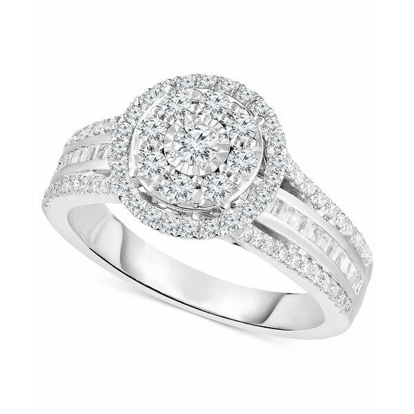 トゥルーミラクル レディース リング アクセサリー Diamond Halo Cluster Engagement Ring (1 ct. in 10k White Gold White Gold