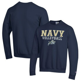 チャンピオン メンズ パーカー・スウェットシャツ アウター Navy Midshipmen Champion Stack Logo Volleyball Powerblend Pullover Sweatshirt Navy
