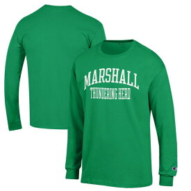 チャンピオン メンズ Tシャツ トップス Marshall Thundering Herd Champion Jersey Long Sleeve TShirt Kelly Green