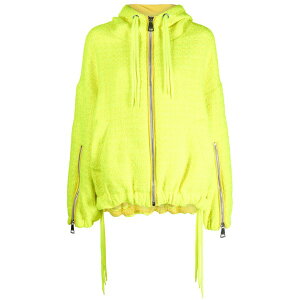 �N���X�W���C ���f�B�[�X �W���P�b�g���u���]�� �A�E�^�[ Tweed drawstring hood jacket Yellow