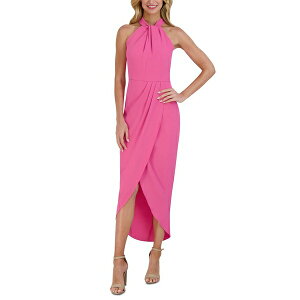 �W�����A �W���[�_�� ���f�B�[�X �����s�[�X �g�b�v�X Knot-Neck Tulip-Hem Midi Dress Aqua Fresh
