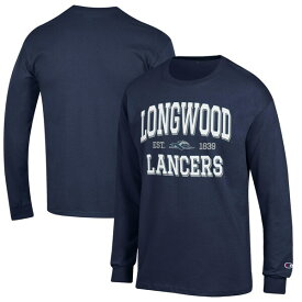 チャンピオン メンズ Tシャツ トップス Longwood Lancers Champion Jersey Est. Date Long Sleeve TShirt Navy