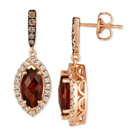 ルヴァン レディース ピアス＆イヤリング アクセサリー Pomegranate Garnet (2-7/8 ct. t.w.) & Diamond (1/2 ct. t.w.) Halo Drop Earrings in 14k Rose Gold 14K Rg