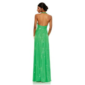 マックダガル レディース ワンピース トップス Women's Crystal Embellished Cascade Open Back Column Gown Spring green