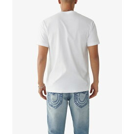 トゥルーレリジョン メンズ Tシャツ トップス Men's Short Sleeve Two Tone Buddha Face T-shirt Optic White