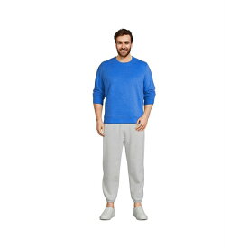 ランズエンド メンズ パーカー・スウェットシャツ アウター Men's Big and Tall Serious Sweats Crewneck Sweatshirt Navigator blue heather