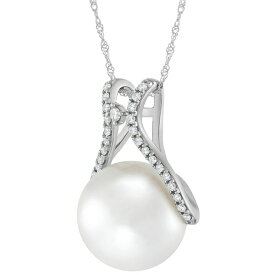 ホノラ レディース ネックレス・チョーカー・ペンダントトップ アクセサリー Cultured Natural Ming Pearl (14mm) & Diamond (1/5 ct. t.w.) 18" Pendant Necklace in 14k Rose Gold (Also in Cultured White Ming Pearl) White Gold