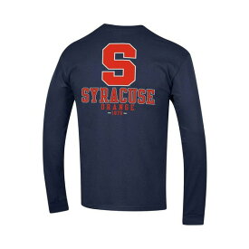 チャンピオン レディース Tシャツ トップス Men's Navy Syracuse Orange Team Stack Long Sleeve T-shirt Navy