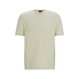 ヒューゴボス メンズ Tシャツ トップス Men's Logo Print Relaxed-Fit T-shirt Light Beige