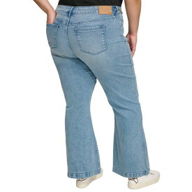 カールラガーフェルド レディース デニムパンツ ボトムス Plus Size Chain-Trim Wide-Leg Jeans, First@Macy眇?s Porcelain Blue