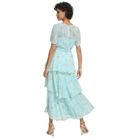 カルバンクライン レディース ワンピース トップス Women's Tiered Chiffon Midi Dress Pale Aqua