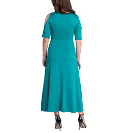 24セブンコンフォート レディース ワンピース トップス Women's Cut Out Shoulder A-Line Floor Length Dress Green