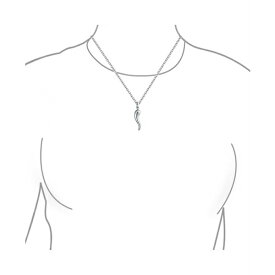 ブリング レディース ネックレス・チョーカー・ペンダントトップ アクセサリー Amulet Italian Horn Pendant Necklace For Women Men .925 Sterling Silver Silver