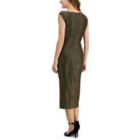 アンクライン レディース ワンピース トップス Women's Off The Shoulder Midi Dress Gold