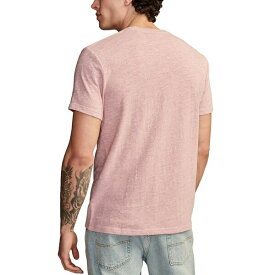 ラッキーブランド メンズ シャツ トップス Men's Linen Short Sleeve Pocket Crew Neck T-shirt Red Violet