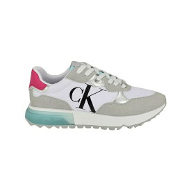 カルバンクライン レディース スニーカー シューズ Women's Magalee Casual Logo Lace-up Sneakers Light Gray- Manmade, Textile