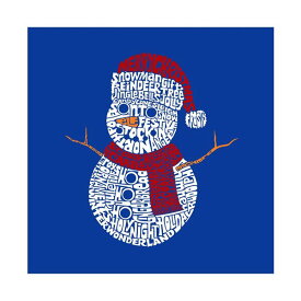 エルエーポップアート レディース トートバッグ バッグ Christmas Snowman - Large Word Art Tote Bag Royal