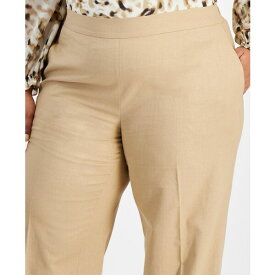 バースリー レディース カジュアルパンツ ボトムス Plus Size Wide-Leg Linen-Blend Pull-On Pants, Created for Macy's Barley Field