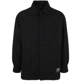 ベルサーチ メンズ ジャケット＆ブルゾン アウター Pinstriped Jacket Black