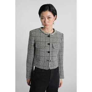 ZtE|[gCg fB[X WPbgu] AE^[ Casual Jacket In Black Polyester BLACK/WHITE