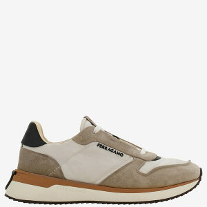 tFK Y Xj[J[ V[Y Leather And Fabric Sneakers With Side Logo Red