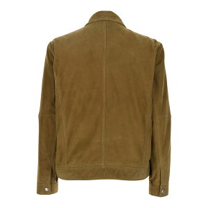A} Y WPbgu] AE^[ Brown Jacket With Classic Collar And Zip Closure In Suede Man Brown