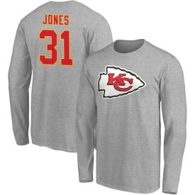 ファナティクス メンズ Tシャツ トップス Kansas City Chiefs Fanatics Branded Team Authentic Custom Long Sleeve TShirt Gray