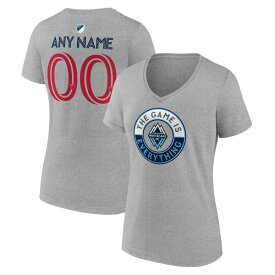 【送料無料】 ファナティクス レディース Tシャツ トップス Vancouver Whitecaps FC Fanatics Branded Women's The Game Is Everything Personalized Any Name & Number VNeck TShirt Heather Gray