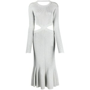 �X���[�����t�B���b�v���� ���f�B�[�X �����s�[�X �g�b�v�X Ribbed-knit cross-over dress Grey