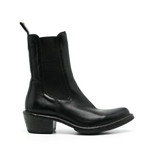 ���} ���f�B�[�X �u�[�c �V���[�Y Pointed-toe ankle leather boots Black