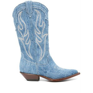 �\�m�� ���f�B�[�X �u�[�c �V���[�Y Santa fe 35mm denim boots Blue
