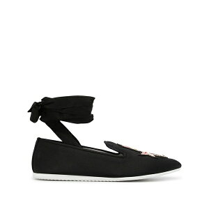 �W���V���A �T���_�[�X ���f�B�[�X �X���b�|���E���[�t�@�[ �V���[�Y Crest ankle-tie loafers Black